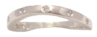 Fede Design In Oro Bianco Punti di Diamanti