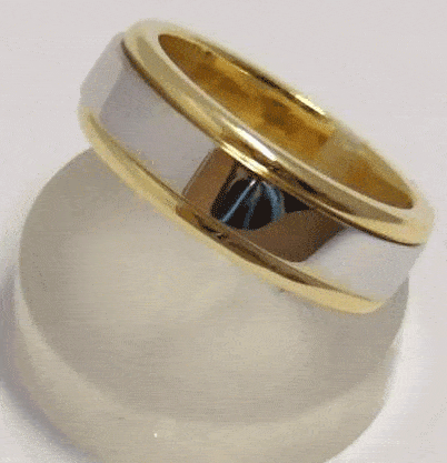 Fede Design Fascia Rotante In Oro Giallo E Oro Bianco