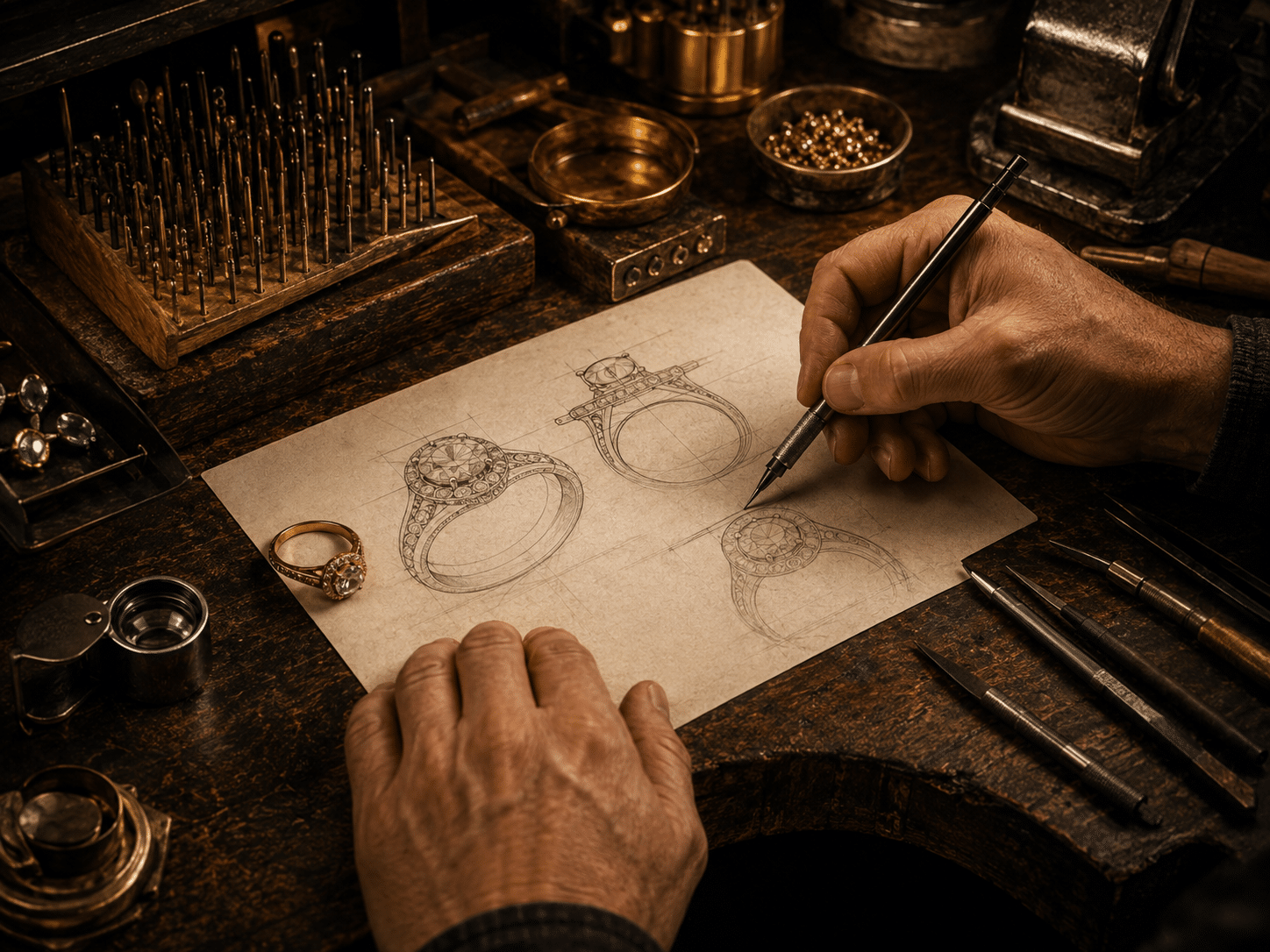 Disegno e progettazione artigianale di un gioiello
